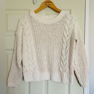 SO cream soft cable knit sweater